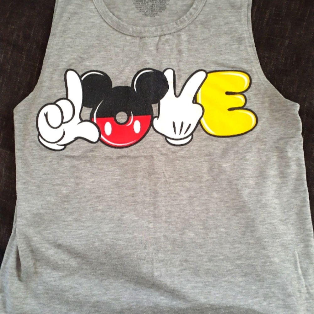 Disney S LOVE tank sleeveless gray